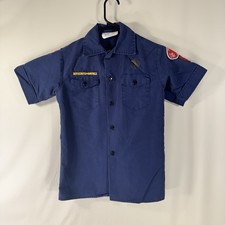 BSA Cub Scout Uniform Shirt Youth Medium Blue Short Sleeve Stained