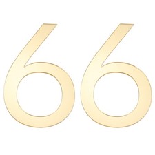 2Pcs, 4 Inch House Numbers Self-adhesive Acrylic Modern House Number Gold 6 