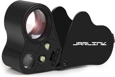 JARLINK 30X 60X Illuminated Jewelers Loupe Magnifier, Foldable Jewelry Magnifier
