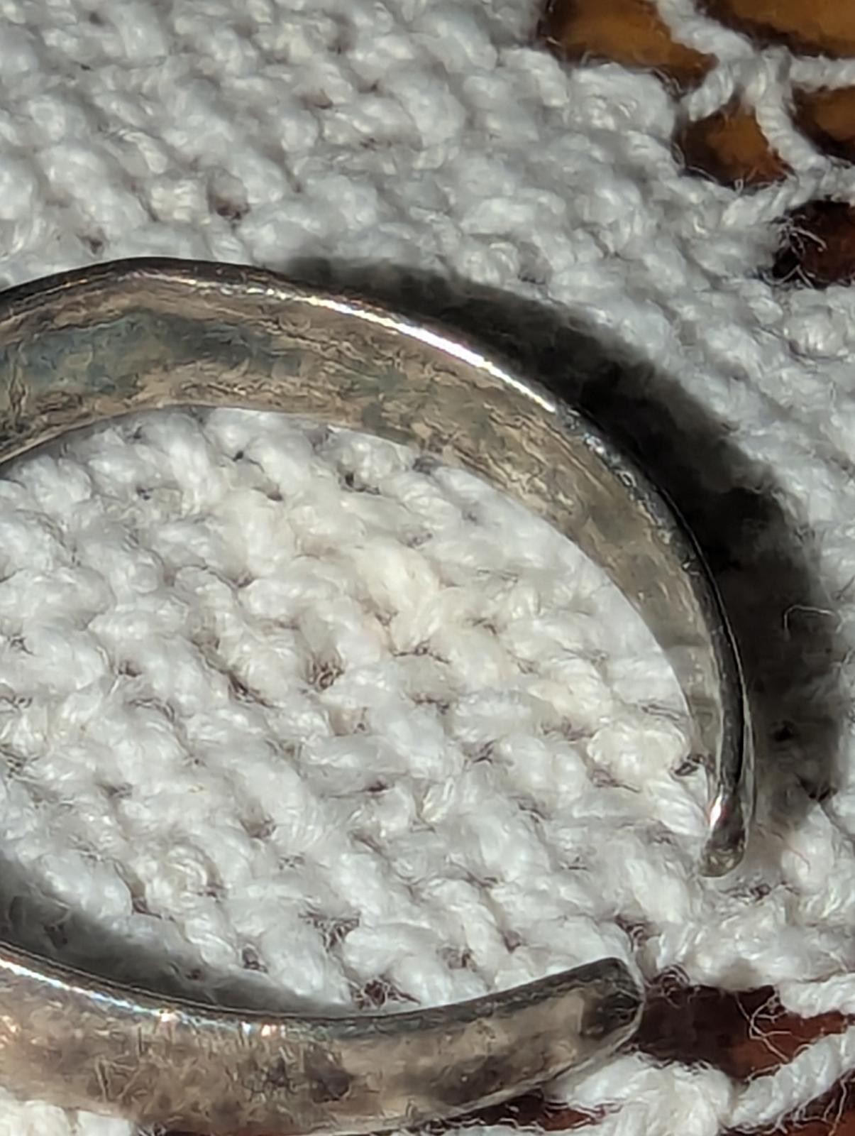 Vintage Silver Adjustable Ring with Square Clear … - image 5