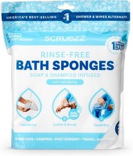 Scrubzz Disposable Rinse Free Bathing Wipes - 25 Pack - All-in-1 Single Use Show