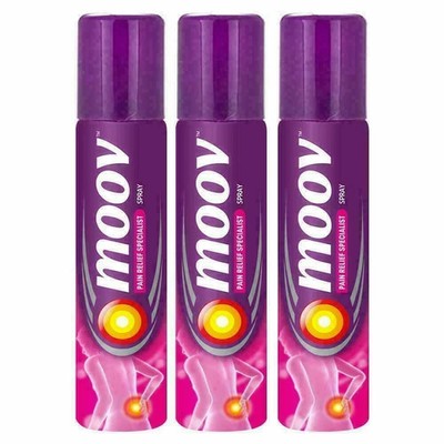 3x Moov Spray Strong Instant Pain Relief Spray 80g PACK of 3-FREE SHIPPING