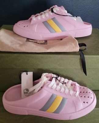 NEW AUTHENTIC GUCCI ACE WEB RUBBER MULE GUCCI WOMEN 36 (US 6/UK 3)