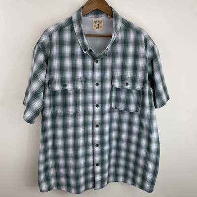 Red Head Shirt Mens 3XL XXXL Green Plaid Short Sleeve Vented Fishing Outdoor