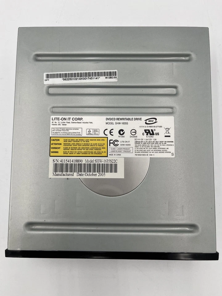 Lite-On It Corp DVD/CD Rewritable Drive Model SHW-1635S IDE DISC DRIVE - Image 2 of 3