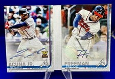 2019 Topps Freddie Freeman Ronald Acuna Jr Auto Rookie Cup