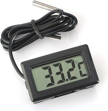 WINGONEER Digital LCD Thermometer Temperature Monitor with External Probe Black