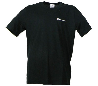 Champion SS TEE Light Cotton Jersey Herren Logo klein Baumwolle schwarz