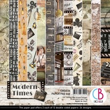 Ciao Bella Double-Sided Paper Pack 90lb 6"X6" 24/Pkg-Modern Times, 12 Designs/2