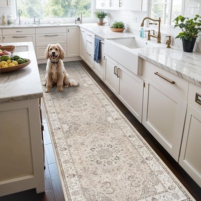 Washable Entryway Runner Rug Non Slip Vintage Farmhouse Indoor Floor Carpet