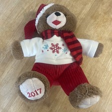 2017 Dan Dee Plush Stuffed Animal Brown Snowflake Teddy Bear w/ Scarf  Hat NWT