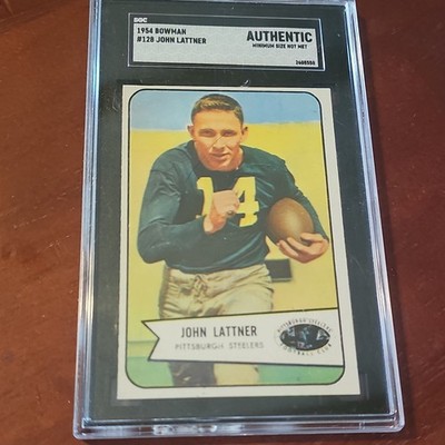 Bowman 1954 Bowman #128 John (Johnny) Lattner Steelers RC Base SGC Authentic