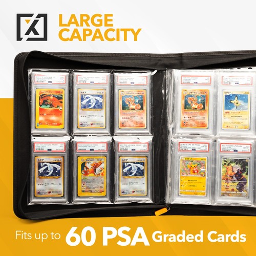 X PRO Graded Card Binder - Holds 60 Graded Slabs, Suitable for PSA and ...