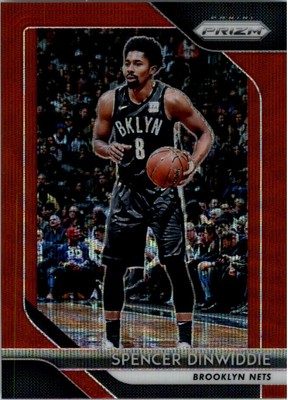 2018-19 Panini Prizm Prizms Ruby Wave #208 Spencer Dinwiddie - BSK