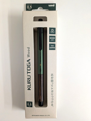 Mitsubishi Uni Kuru Toga Wood 0.5mm Forest Green Mechanical Pencil M5-KW Japan