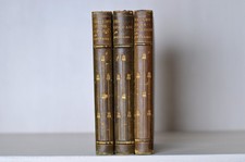 Antique Leather Bound Nature Books by Richard Jefferies with Decorative Floral