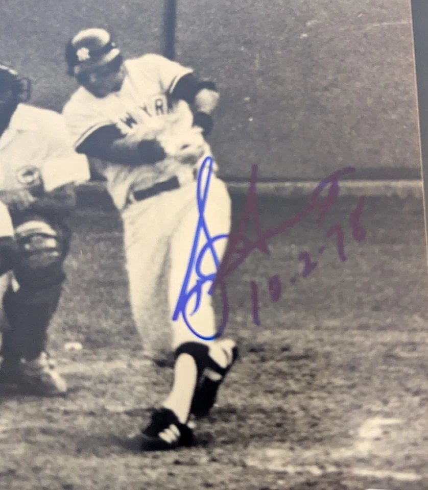 Foto de jonrón de 8x10 firmada doble por Bucky Dent y Mike Torrez inscripción con certificado de autenticidad Foto 3 de 4