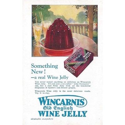 WINCARNIS altes englisches Weingelee Vintage Werbung um 1930