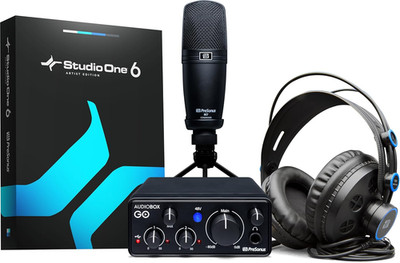 Audiobox Go Creator Complete Studio Recording Bundle with USB Audio 96K Interfac
