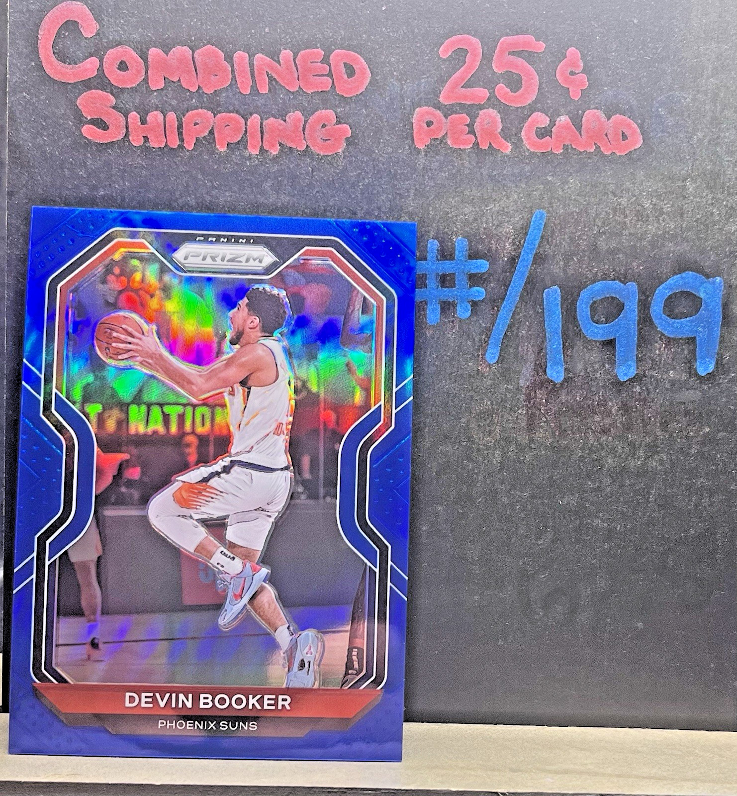 💥#/199 BLUE PRIZM💥Devin Booker 2020-21 Prizm 214 HOLO SP SUNS BASKETBALL NBA