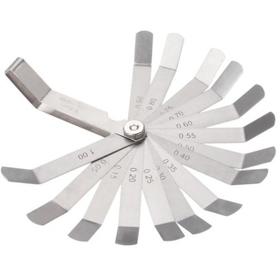 Feeler Gauge, 16 Klingen, Metric & Imperial, Carbide Steel, Gap Measurement