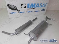 Imasaf Auspuff Mitteltopf + Endtopf + Anbauteile für Seat Ibiza IV 1.2 2002-2005