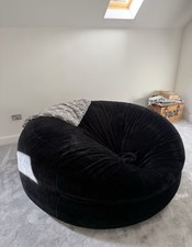 Giant Black Bean Bag Soft 6ft Wide Filled Beanbag