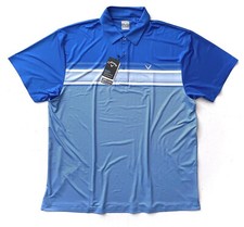 Callaway Nwt Polo Shirt Opti-Dri Magnetic Blue White Stripe Shirt LT