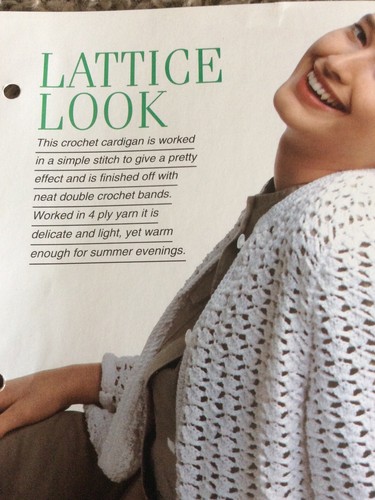 VINTAGE CREATIVE NEEDLES PATTERN - LATTICE LOOK - CROCHET PATTERN IN 4 PLY - Picture 2 of 3