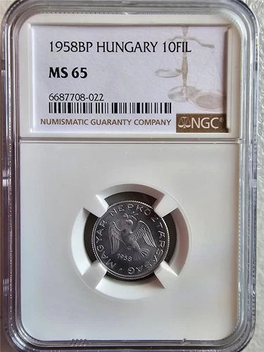 Hungary 10 Filler 1958BP NGC MS 65