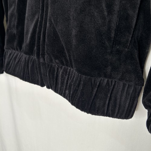 Juicy Couture Black Hoodie Sweat Jacket Logo Hood Girls XXS 4/5 Black Full Zip - Picture 5 of 9