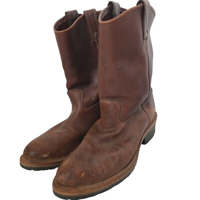 JH Hall Steel Toe Mens Boots 11.5 D Brown Pull On JH Hall Steel Toe Mens Boots 11.5 D Brown Pull On | eBay main image 4