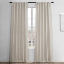 HPD Half Price Drapes Faux Linen Textured Room 50"W x 84"L Pack of 1 , Birch