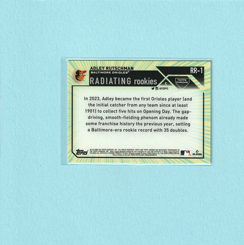 2023 Topps Chrome Adley Rutschman Radiating Rookies RC #RR-1 Orioles - Picture 2 of 2