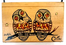 Enid Collins of Texas Vintage Wooden Purse Box Bag - Owlets - Owl