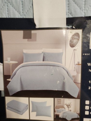 Chic Home Weaverland 3 Piece Queen Quilt Set Geometric Chevron - Bild 3 von 5