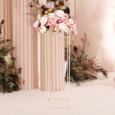 11.4 11.4 39.4in Gold Rectangular Flower Display Stand For Wedding Decoration