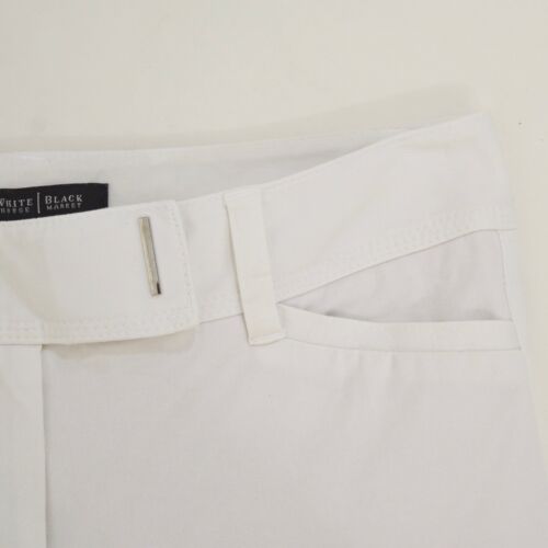 White House Black Market Pants 0 White Stretch Cotton Slim Crop Skinny Pants - Picture 3 of 5