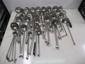 Lot of 36 Soup Ladles Stainless Steel Mostly 4oz Kitchen Utensil Spoon Scoop