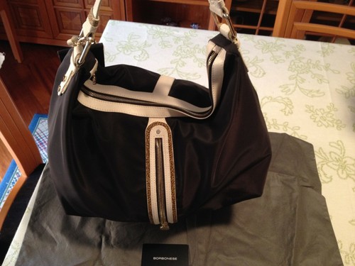 Borsa Borbonese Nera con riporti bianchi in tessuto tecnico a spalla | eBay