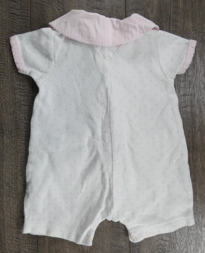 Ropa Bebé Niña Tommy Hilfiger 0-3 Meses Rosa Lunares Mameluco Conjunto Foto 3 de 3