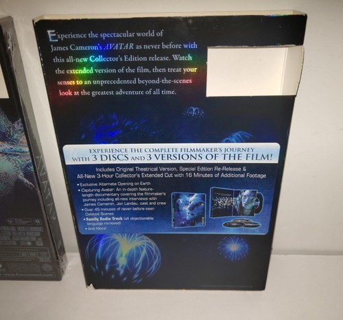 Avatar Extended Collector's Edition 3 Disc DVD Set James Cameron Deleted Scenes - Foto 14 di 16