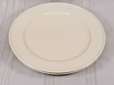 2 CRATE & BARREL MARGO DESIGNED BY B. EIGEN CREAMY IVORY Dinner Plates 11 1/4''