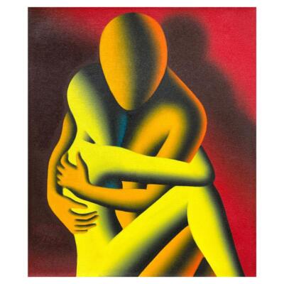 Mark Kostabi ''Even Closer'' signed original painting canvas art