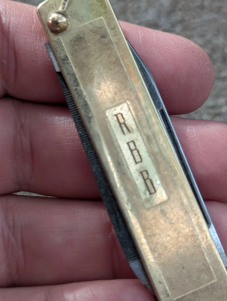 NAVAJA DE BOLSILLO VINTAGE KREISLER monograma - HOJA INOXIDABLE - CONTENIDO ORO O25 K1 Foto 2 de 4