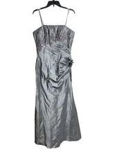 Womens Silver Annabelle Maxi Dress Size 12 Wedding Prom Formal Cruise