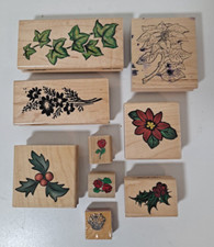 Lot Of 9 Flower Rubber Stamps Beautiful Assortment Of Flowers. Misc Many Brands
