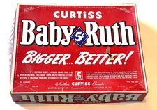 Vintage 1949 Curtiss Candy Co Baby Ruth 5 cent Empty Display Box Only 24 Ct