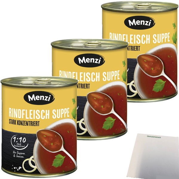 Menzi Rindfleisch Suppe Stark Konzentriert 1:10 3Er Pack 3X800G Dose Usy Block-image