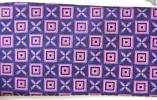 DAVID DONAHUE GEOMETRIC TIE PURPLE PINK- NEW IN PLASTIC W TAGS - FREE BOXED SHIP - Picture 4 of 6